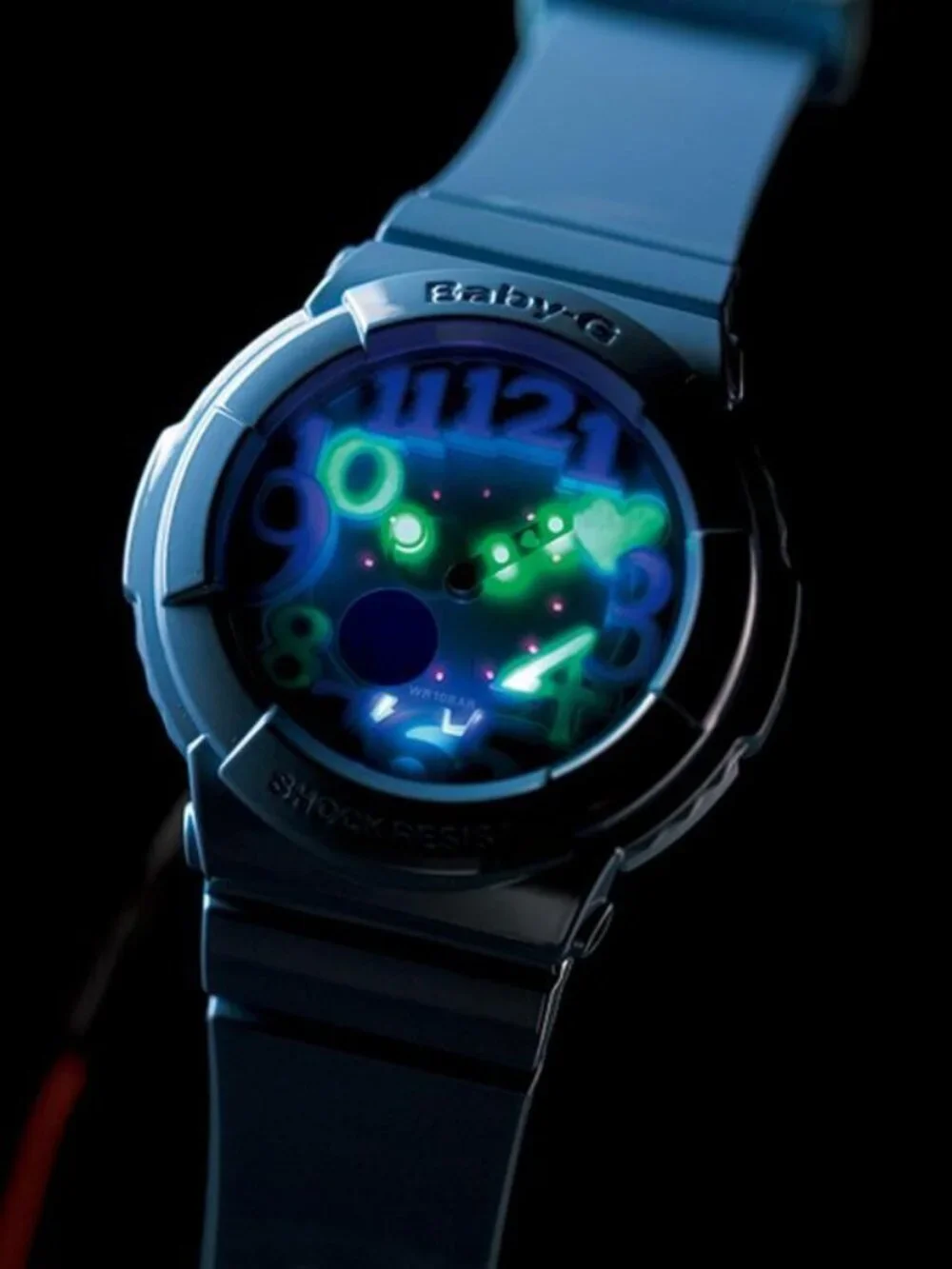 Casio Baby-G BGA-130-2B Light Blue Neon Dial Watch - Pre-Owned